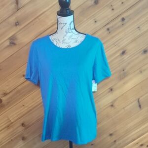 Christopher & Banks Vibrant Blue Short Sleeve Top